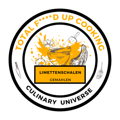 Label Limettenschalen gemahlen